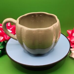 Green Pumpkin Gourd Fall Ceramic Mug, NWT